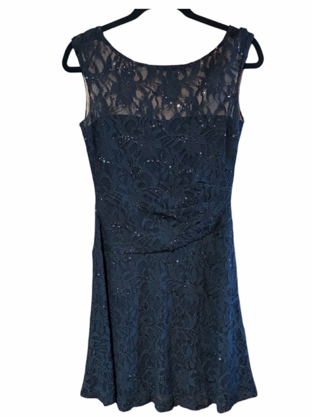 Lauren Ralph Lauren Lace Sequin Illusion Fit And Flare Dress